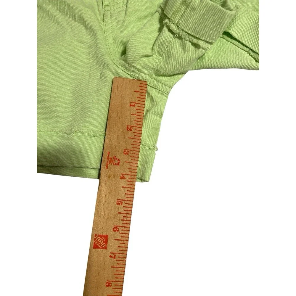NWT Vans Barnes Canvas Shorts Lime Green High Rise Pleated Skater Boho 28